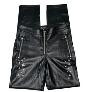 Dolls Kill Horoscopez Up For the Challenge Faux Leather Moto Pants S